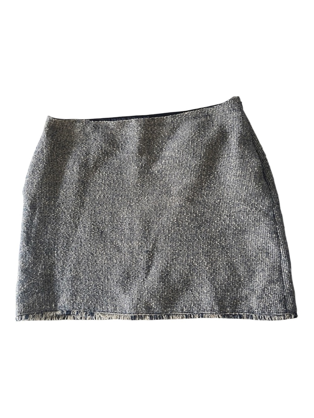 silver metallic tweed mini skirt from Banana Republic